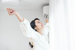 スッキリした顔の女性
